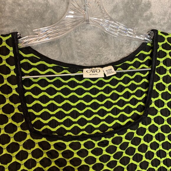 Vtg Cato Women 80s 90s Wacky Popcorn Neon Polka Dot Stretchy Knit Top 18 Plus - Picture 4 of 9